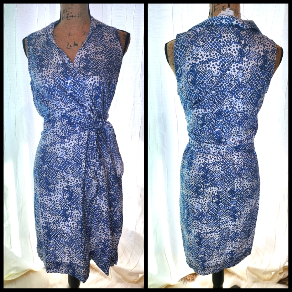 Foxcroft NWT Wrap Dress w/ Snakeskin Inspired Print, Size 6